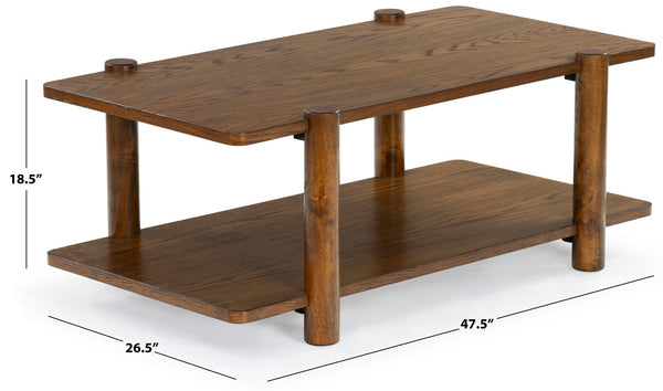 Safavieh Edisyn 2 Shelf Wood Coffee Table Medium Oak SFV2177C