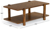 Safavieh Edisyn 2 Shelf Wood Coffee Table Medium Oak SFV2177C