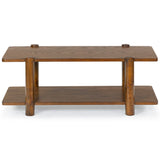 Safavieh Edisyn 2 Shelf Wood Coffee Table Medium Oak SFV2177C