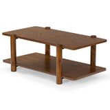 Safavieh Edisyn 2 Shelf Wood Coffee Table Medium Oak SFV2177C