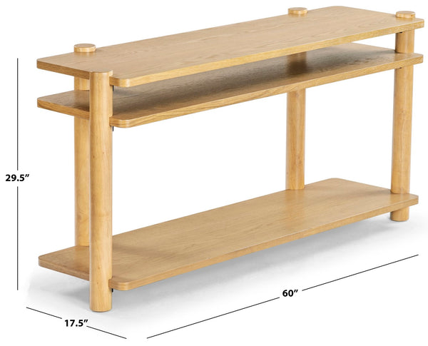 Safavieh Edisyn 3 Shelf Wood Console Table Natural SFV2178A