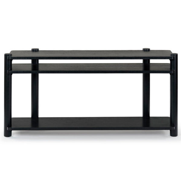 Safavieh Edisyn 3 Shelf Wood Console Table Black SFV2178B