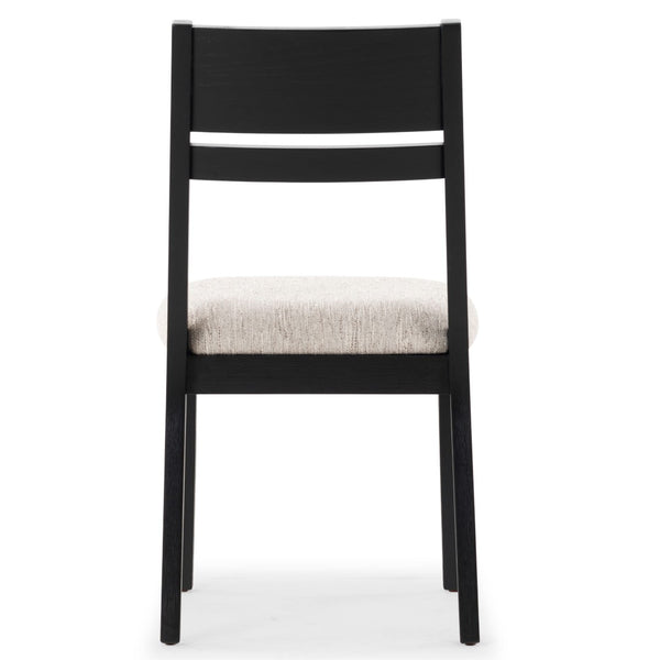 Safavieh BELLALEXA Modern Wood and Linen Dining Chair for Elegant Spaces - Stylish Comfort and Durability Black / Light Grey SFV2180A-SET2