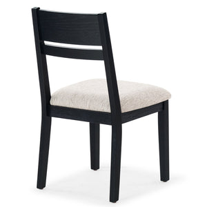 Safavieh BELLALEXA Modern Wood and Linen Dining Chair for Elegant Spaces - Stylish Comfort and Durability Black / Light Grey SFV2180A-SET2