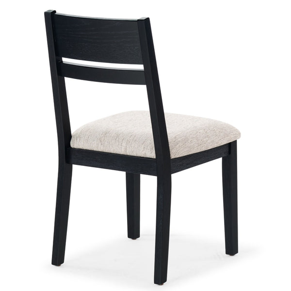 Safavieh BELLALEXA Modern Wood and Linen Dining Chair for Elegant Spaces - Stylish Comfort and Durability Black / Light Grey SFV2180A-SET2