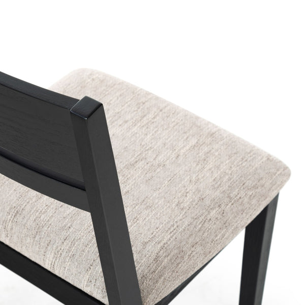Safavieh BELLALEXA Modern Wood and Linen Dining Chair for Elegant Spaces - Stylish Comfort and Durability Black / Light Grey SFV2180A-SET2