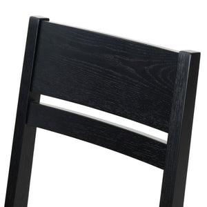 Safavieh BELLALEXA Modern Wood and Linen Dining Chair for Elegant Spaces - Stylish Comfort and Durability Black / Light Grey SFV2180A-SET2