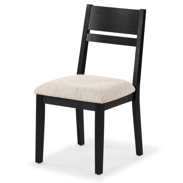 Safavieh BELLALEXA Modern Wood and Linen Dining Chair for Elegant Spaces - Stylish Comfort and Durability Black / Light Grey SFV2180A-SET2