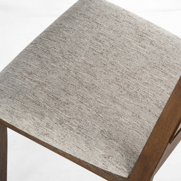 Safavieh BELLALEXA Modern Wood and Linen Dining Chair for Elegant Spaces - Stylish Comfort and Durability Medium Oak / Light Grey SFV2180B-SET2