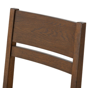 Safavieh BELLALEXA Modern Wood and Linen Dining Chair for Elegant Spaces - Stylish Comfort and Durability Medium Oak / Light Grey SFV2180B-SET2