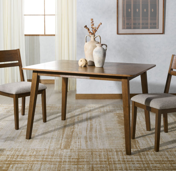 Safavieh BELLALEXA Modern Wood and Linen Dining Chair for Elegant Spaces - Stylish Comfort and Durability Medium Oak / Light Grey SFV2180B-SET2
