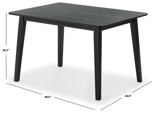 Safavieh Bellalexa 48" Wood Dining Table - Elegant Rubberwood Design For Timeless Dining Experience At Home Black Wood Sfv2181a