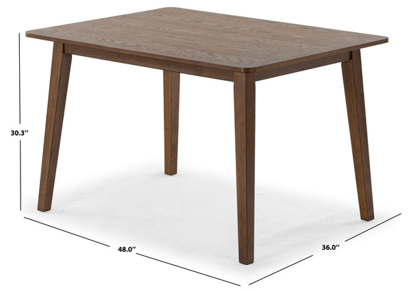 Safavieh Bellalexa 48" Wood Dining Table - Elegant Rubberwood Design For Timeless Dining Experience At Home Medium Oak Wood Sfv2181b