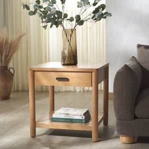 Safavieh JAYLESSA 1-Drawer End Table - Stylish Accent Piece for Living Rooms, Bedrooms & Entryways Storage Natural SFV2182A