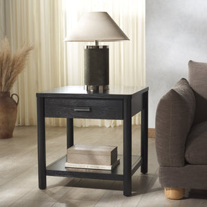 Safavieh JAYLESSA 1-Drawer End Table - Stylish Accent Piece for Living Rooms, Bedrooms & Entryways Storage Black SFV2182B