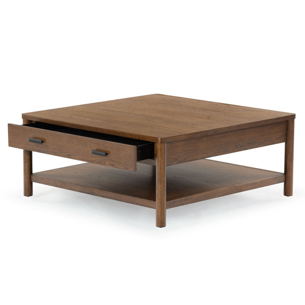 Safavieh JAYLESSA Wood Coffee Table with 1 Drawer – Sleek Modern Design for Stylish Living Room Organization Medium Oak SFV2183C