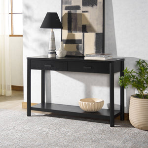 Safavieh JAYLESSA Console Table - Stylish 2-Drawer Design for Entryway, Living Room, or Dining Area Decor Black SFV2184B