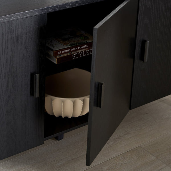 Safavieh JAYLESSA Wood 3 Door Sideboard - Contemporary Storage Solution for Modern Living & Dining Spaces Black SFV2185B