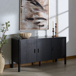 Safavieh JAYLESSA Wood 3 Door Sideboard - Contemporary Storage Solution for Modern Living & Dining Spaces Black SFV2185B