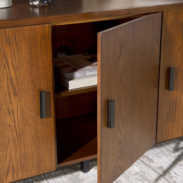 Safavieh JAYLESSA Wood 3 Door Sideboard - Contemporary Storage Solution for Modern Living & Dining Spaces Medium Oak SFV2185C