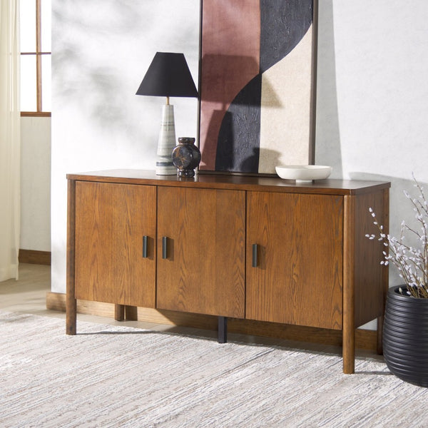 Safavieh JAYLESSA Wood 3 Door Sideboard - Contemporary Storage Solution for Modern Living & Dining Spaces Medium Oak SFV2185C