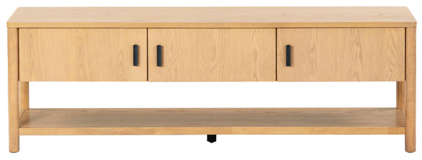 Safavieh JAYLESSA Wood 3-Door Sideboard & TV Stand - Modern Utility with Rustic Charm for Any Space Natural SFV2186A