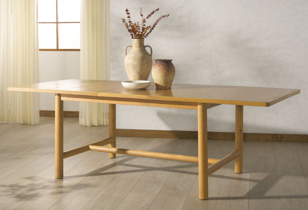 Safavieh JAYLESSA Wood Extendable Dining Table - Elegant Design, Durable Construction, Perfect for Gatherings Natural SFV2187A