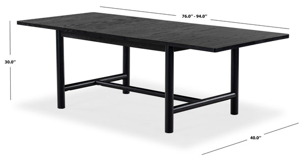 Safavieh Jaylessa Wood Extendable Dining Table Black SFV2187B