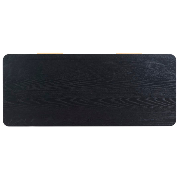 Safavieh Gabrietta 2 Drawer Wood Desk Black / Gold SFV2188B