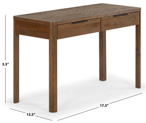 Safavieh Gabrietta 2 Drawer Wood Desk Medium Oak / Black SFV2188C