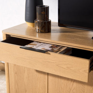 Safavieh GABRIETTA Modern 2-Drawer Sideboard and TV Stand – Chic Entertainment Center for Stylish Spaces Natural / Black SFV2189A