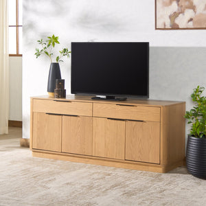Safavieh GABRIETTA Modern 2-Drawer Sideboard and TV Stand – Chic Entertainment Center for Stylish Spaces Natural / Black SFV2189A