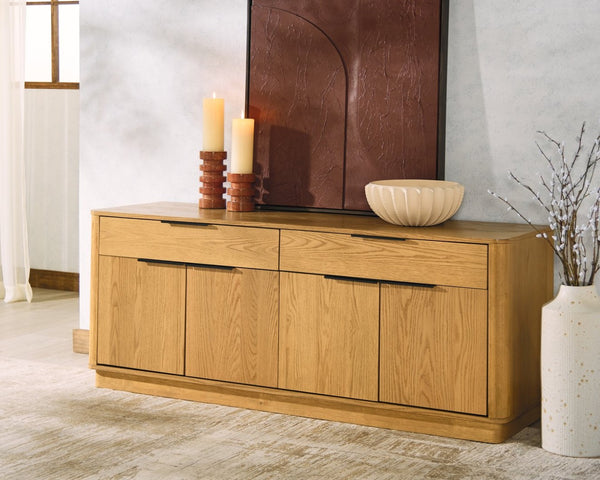 Safavieh GABRIETTA Modern 2-Drawer Sideboard and TV Stand – Chic Entertainment Center for Stylish Spaces Natural / Black SFV2189A