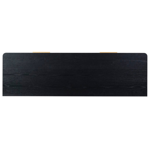 Safavieh Gabrietta 2 Drawer Wood Tv Stand Black / Gold SFV2189B