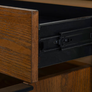 Safavieh Gabrietta 2 Drawer Wood Tv Stand Medium Oak / Black SFV2189C