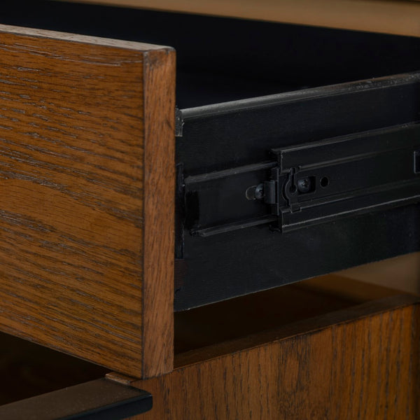 Safavieh Gabrietta 2 Drawer Wood Tv Stand Medium Oak / Black SFV2189C