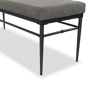 Safavieh Theabella Linen And Metal Bench - Contemporary Style With Striking Aesthetic For Any Decor Black ,Dark Grey Metal ,Manufactured Wood ,Fabric ,Foam Sfv2190a