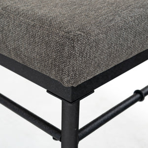 Safavieh Theabella Linen And Metal Bench - Contemporary Style With Striking Aesthetic For Any Decor Black ,Dark Grey Metal ,Manufactured Wood ,Fabric ,Foam Sfv2190a