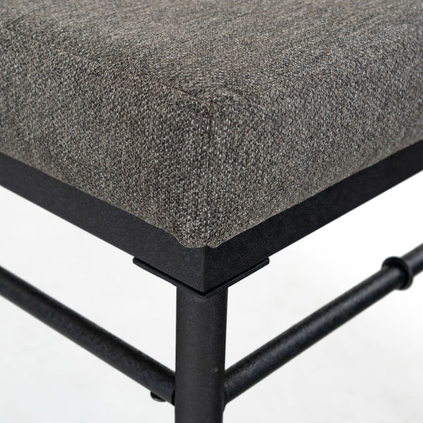 Safavieh Theabella Linen And Metal Bench - Contemporary Style With Striking Aesthetic For Any Decor Black ,Dark Grey Metal ,Manufactured Wood ,Fabric ,Foam Sfv2190a