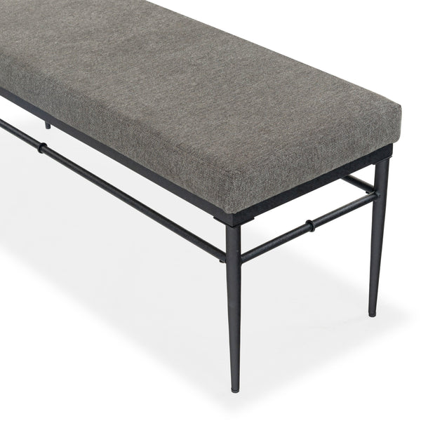 Safavieh Theabella Linen And Metal Bench - Contemporary Style With Striking Aesthetic For Any Decor Black ,Dark Grey Metal ,Manufactured Wood ,Fabric ,Foam Sfv2190a