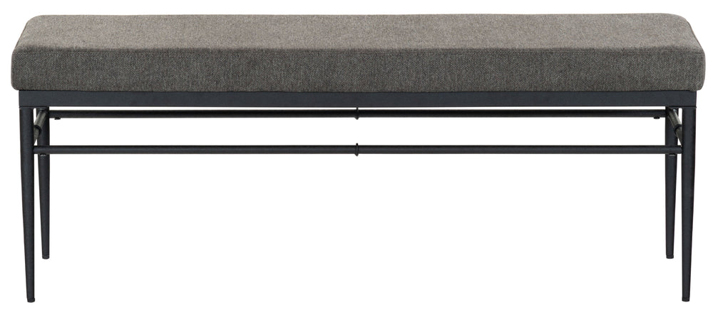 Safavieh Theabella Linen And Metal Bench - Contemporary Style With Striking Aesthetic For Any Decor Black ,Dark Grey Metal ,Manufactured Wood ,Fabric ,Foam Sfv2190a