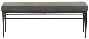 Safavieh Theabella Linen And Metal Bench - Contemporary Style With Striking Aesthetic For Any Decor Black ,Dark Grey Metal ,Manufactured Wood ,Fabric ,Foam Sfv2190a