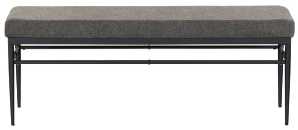 Safavieh Theabella Linen And Metal Bench - Contemporary Style With Striking Aesthetic For Any Decor Black ,Dark Grey Metal ,Manufactured Wood ,Fabric ,Foam Sfv2190a