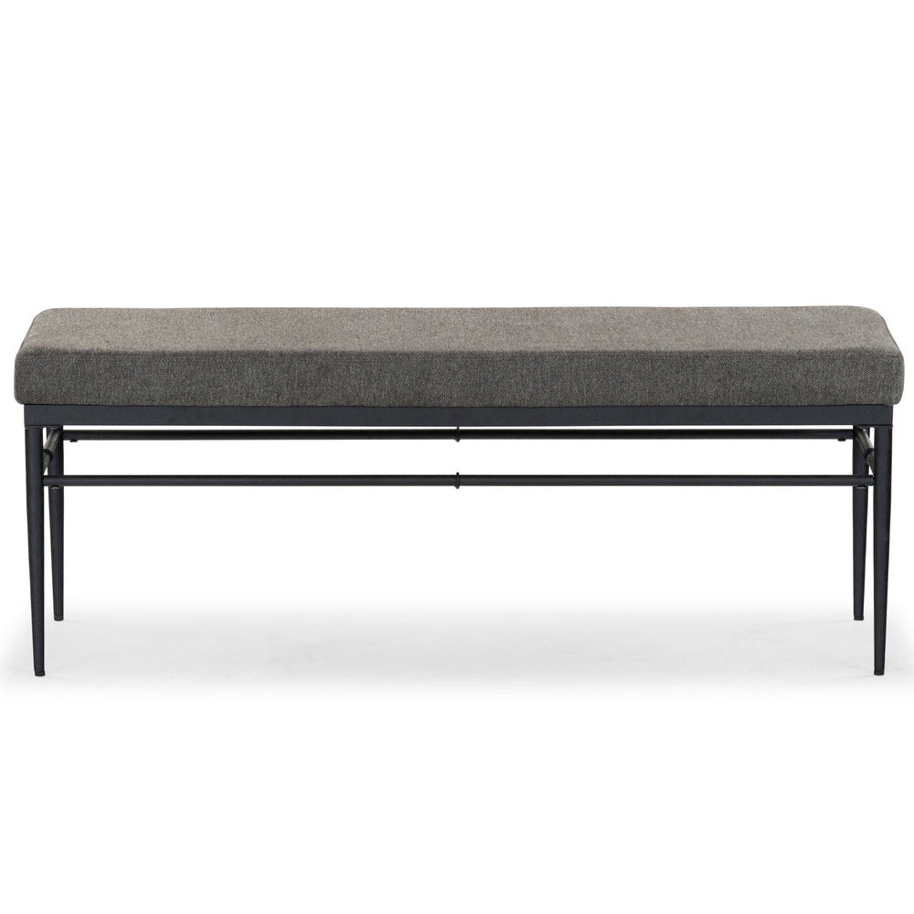 Safavieh Theabella Linen And Metal Bench - Contemporary Style With Striking Aesthetic For Any Decor Black ,Dark Grey Metal ,Manufactured Wood ,Fabric ,Foam Sfv2190a