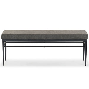 Safavieh Theabella Linen And Metal Bench - Contemporary Style With Striking Aesthetic For Any Decor Black ,Dark Grey Metal ,Manufactured Wood ,Fabric ,Foam Sfv2190a
