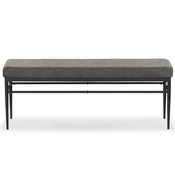 Safavieh Theabella Linen And Metal Bench - Contemporary Style With Striking Aesthetic For Any Decor Black ,Dark Grey Metal ,Manufactured Wood ,Fabric ,Foam Sfv2190a