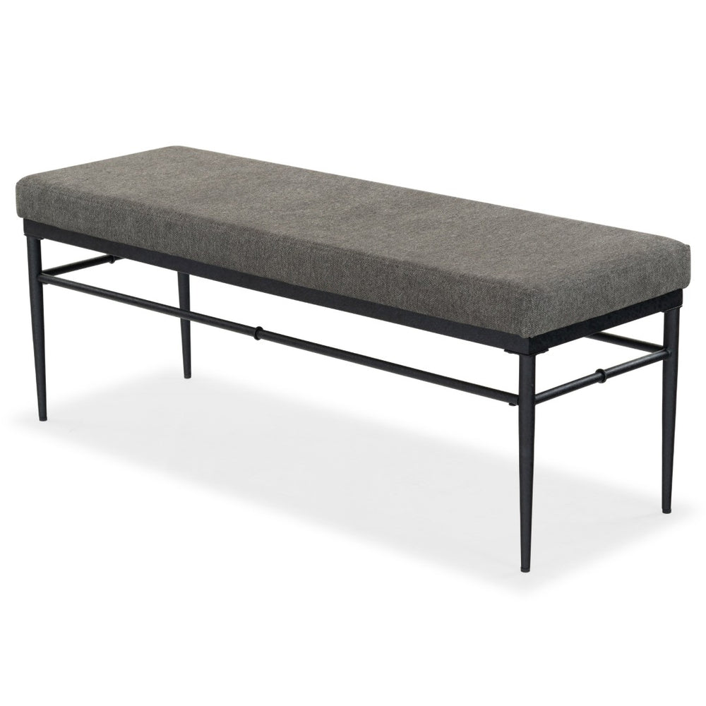 Safavieh THEABELLA Contemporary Linen and Metal Bench – Stylish Seating for Entryways and Living Rooms Black / Dark Grey SFV2190A