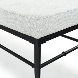 Safavieh Theabella Linen And Metal Bench - Contemporary Style With Striking Aesthetic For Any Decor Black ,Light Grey Metal ,Manufactured Wood ,Fabric ,Foam Sfv2190b