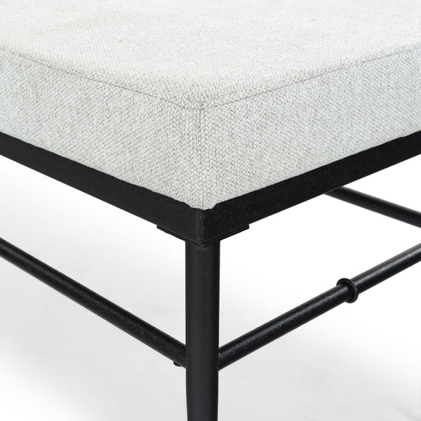 Safavieh Theabella Linen And Metal Bench - Contemporary Style With Striking Aesthetic For Any Decor Black ,Light Grey Metal ,Manufactured Wood ,Fabric ,Foam Sfv2190b