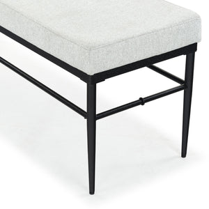 Safavieh Theabella Linen And Metal Bench - Contemporary Style With Striking Aesthetic For Any Decor Black ,Light Grey Metal ,Manufactured Wood ,Fabric ,Foam Sfv2190b